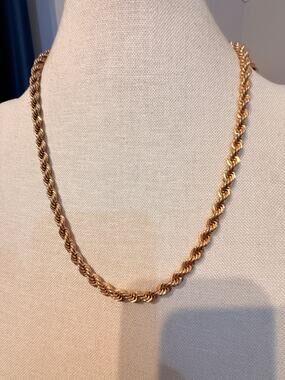 Vintage Avon Gold Tone Rope Chain Necklace 21” 18” + 3”